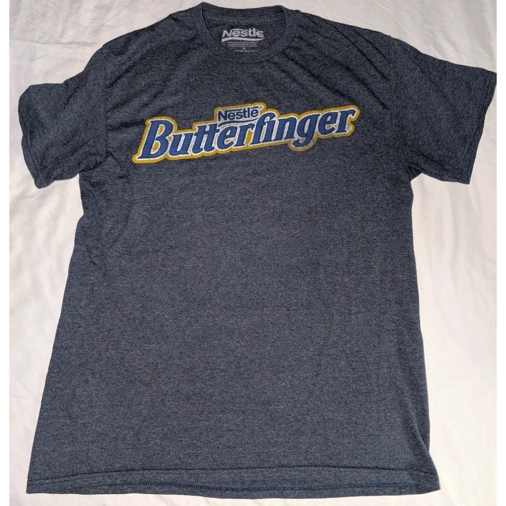 Nestle Adult Medium Blue Butterfinger Short Sleeve Graphic T-Shirt - Picture 1 of 3